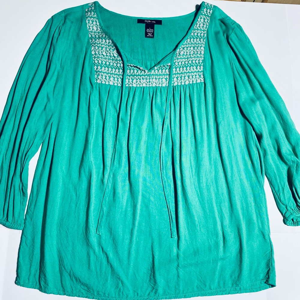 Style&co Women’s Green Blouse Size Large.NWOT🌸